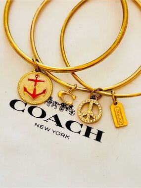 Vintage RARE Coach Bangle Charm Bracelets